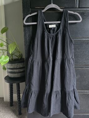 Vintage Thread - Black Tiered Gauze Tank Dress